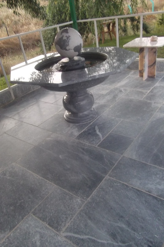 Terrassenplatten antik rustikale Bodenplatten aus Marmor Blue Marble - Fliesen Keramik Ziegel - Weitnau