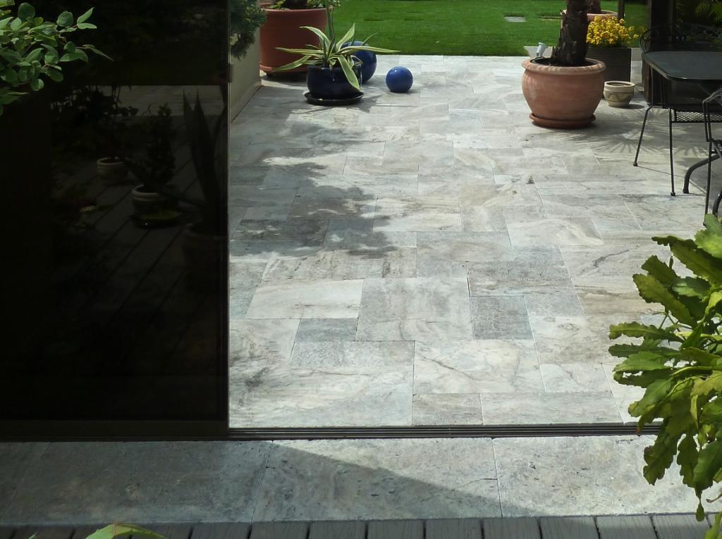 Travertin Terrassenplatten Silver, Bodenplatten, Gartenplatten, Natursteinfliese - Fliesen Keramik Ziegel - Weitnau
