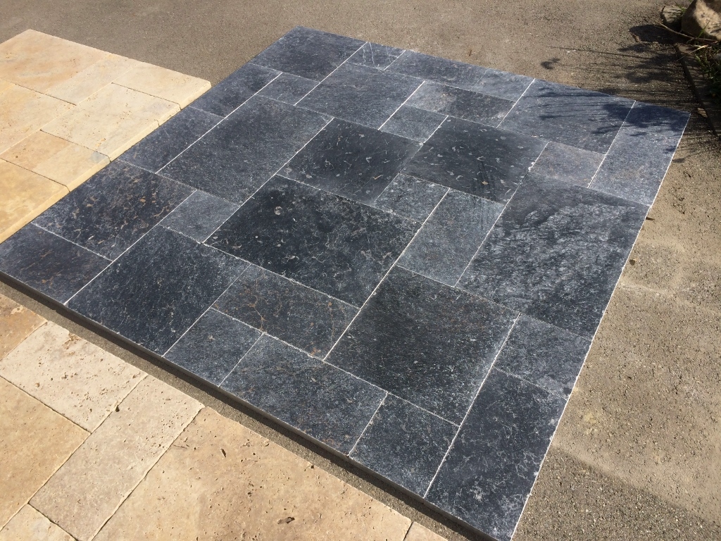 Bodenplatten, Gartenplatten, Terrassenplatten aus Kalkstein Black Rustic - Fliesen Keramik Ziegel - Weitnau