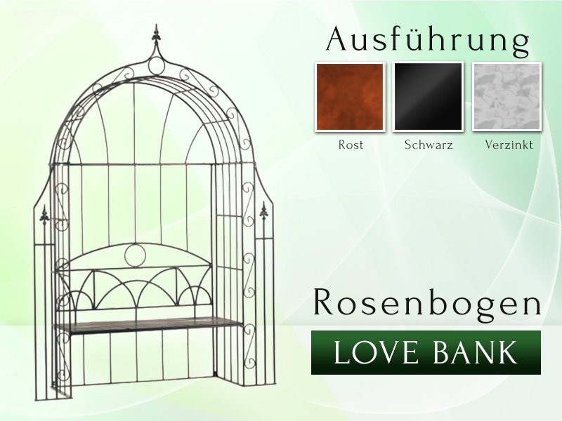 Rosenbogen Metallrosenbogen Metallbank Gartenbank Bank Love Bank