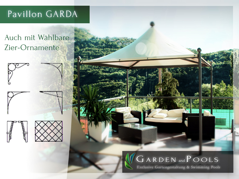 Gazebo Massiver Pavillon Metallpavillon Gartenlaube  GARDA  - Gartengeraet Gartenmoebel - Stadhagen