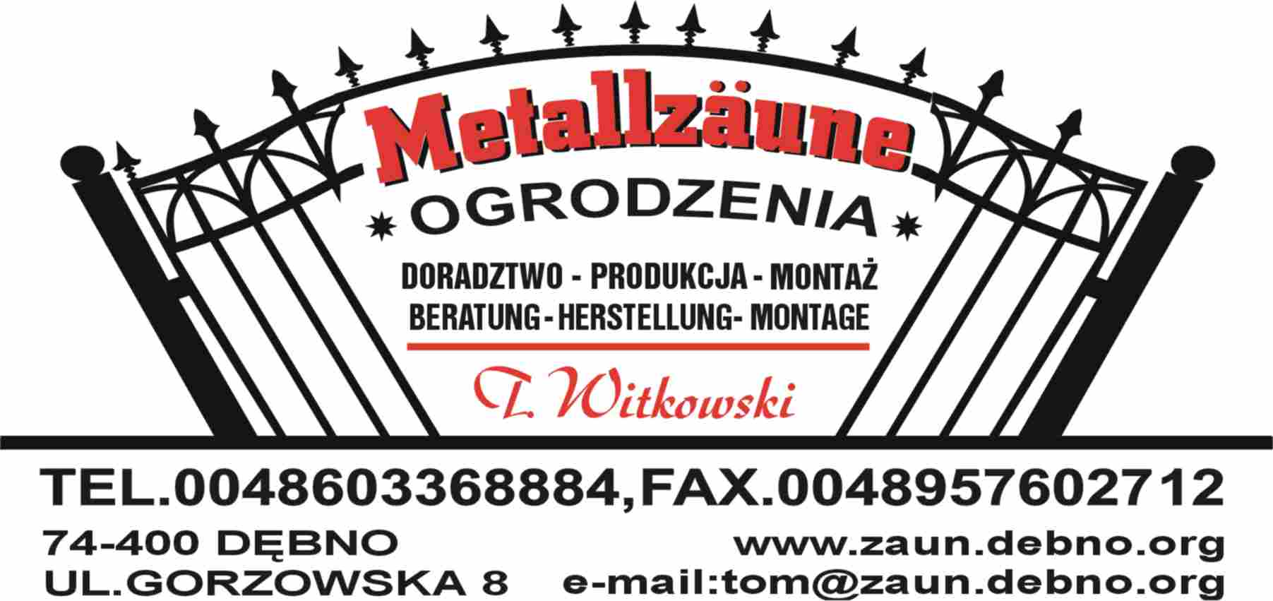 WITKOWSKI-ZÄUNE-METALLZÄUNE-POLEN  - Gartengeraet Gartenmoebel - DEBNO