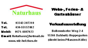 Ferien/Gartenhäuser ,........Qualität zum günstigen Preis,............ - Holz - Dahlwitz-Hoppegarten