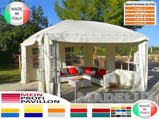 Pavillon Profi Gartenzelt Personalisiert PVC Sonnensegel 5x5  - Gartengeraet Gartenmoebel - Rostock