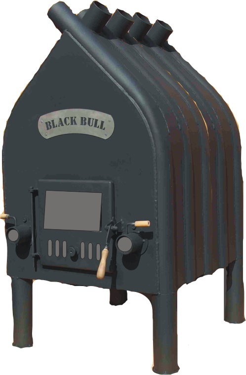 Warmluftofen,Werkstattofen,Holzofen Black Bull 14,5 kW - Elektro Heizung Wasserinstallation - Seifhennersdorf
