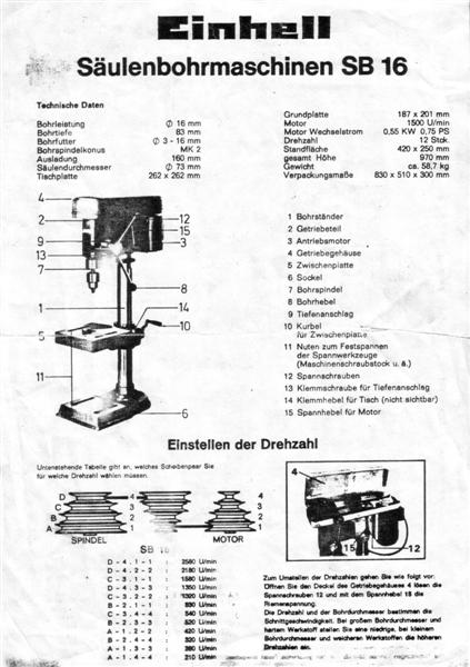 Ständerbohrmaschine - Geraete Maschinen - Sehlde / Salzgitter