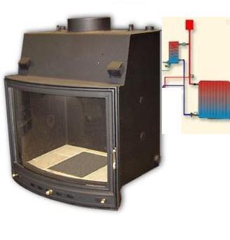 Wassergeführter Kamineinsatz - Elektro Heizung Wasserinstallation - Luckow