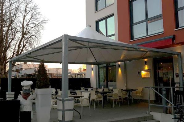 Pavillon Terrassendach Sonnensegel Gartenzelt Laube 7x7 - Gartengeraet Gartenmoebel - Düsseldor