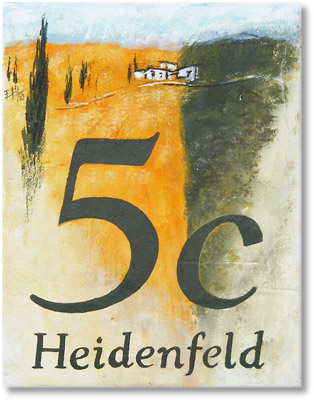 Keramik Künstler-Kachel mit Hausnummer - Fliesen Keramik Ziegel - Bad Kreuznach