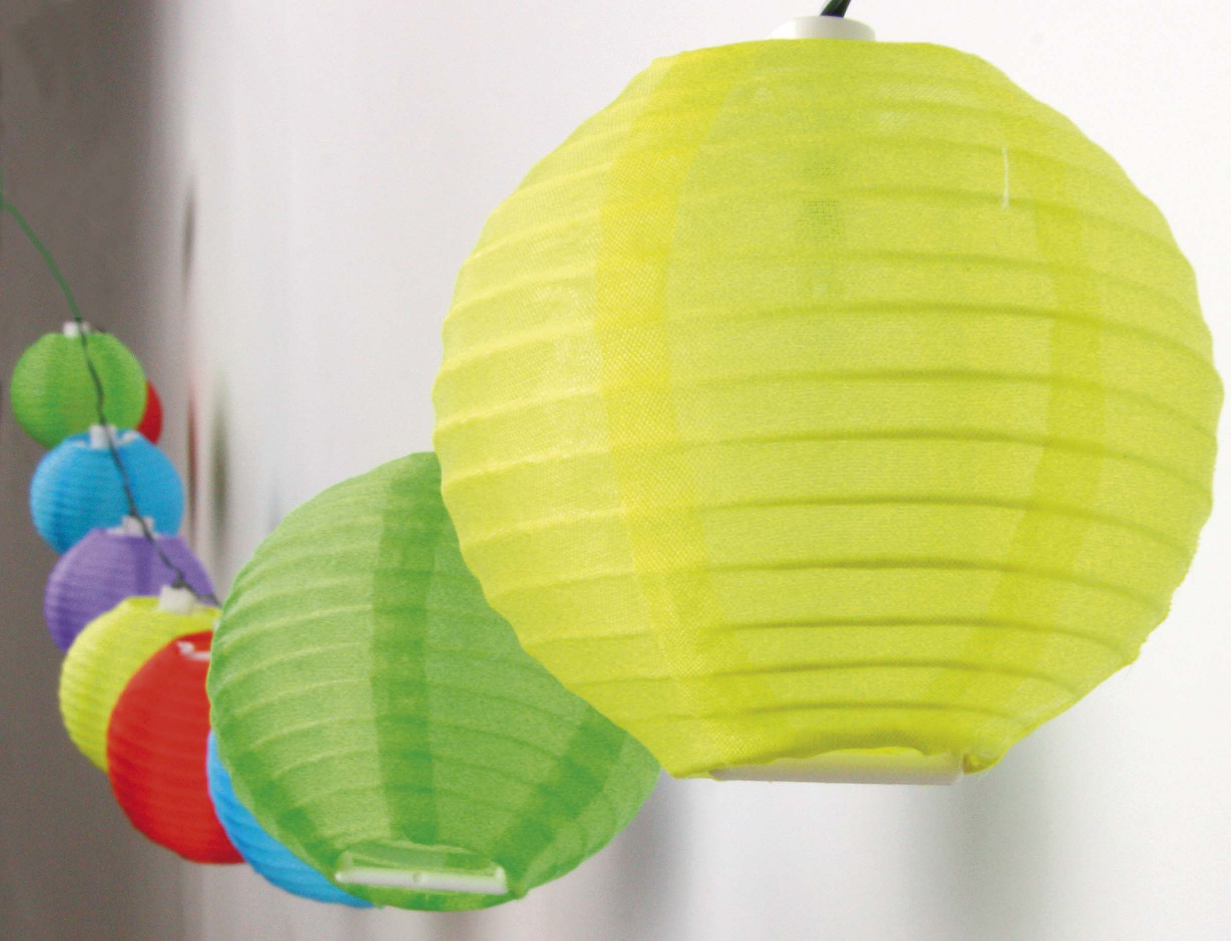 Solar-Lichterkette mit 10 bunten Mini-Lampions - Solaranlagen - Korschenbroich