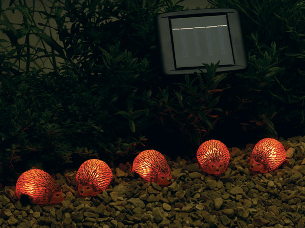 Solar-Lichterkette mit 5 dekorativen Leucht-Igeln - Sonstiges für den Garten - Korschenbroich