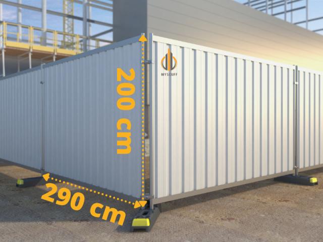 Bauzaun Trapezblech 145 m | Zubehör (Betonstein & Schelle)	 - Sonstiges Material für den Hausbau - Sierße